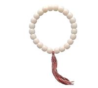ZGHQHCDRH, White Jade Bodhi Root Beaded Bracelet Handmade Tassel Hand-Held Buddha Bead Formeditation Prayer