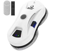 ZGHQHCDRH Window Cleaner Robot, 5600Pa Automatic Glass Cleaner, Smart Navigation 3 Modes, Anti-Fall Safety System, Edge Detection, Remote Control for High-Rise Windows Ceiling