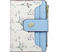 ZGHQHCDRH Womens Wallet Cute Small Wallets for Women Thin Green Women's Wallet Kawaii Flower Card Wallets for Women Ladies, # P Blue Flower Women‘s Wallet, One Size
