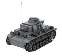 ZGHQHCDRH WW2 Panzer III Ausf H German Army Medium Tank Military Building Block Weapons Toy Brick Set WWII PZIII F Model