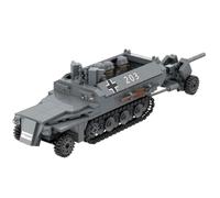 ZGHQHCDRH WW2 Tank Sdkfz251 with Pak40 Anti-Tank Gun Building Blocks Toy German Army Sd.Kfz.251 Military Brick Set WWII