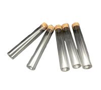 ZGHSWM 5pcs/10pcs DIA 12mm To 30mm Clear Lab Glass Test Tube with Cork Stoppers Flat Bottom Tubes In Laboratory Supplies(25x100mm 5pcs)