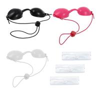 ZGIOPGEIN 3 Pcs Sunbed Goggles Safety Tanning Eyewear Durable Laser Protection Eye Patch with Transparent Bags for Using Beauty Equipment Sunbathing on the Beach