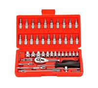 ZGJIAJU 4-14 Mm Sleeve Car Motorcycle Bicycle Repair Tools 46pcs 1/4 Inch Ratchet Torque Wrench Combination Set Keys Socket Bit Set