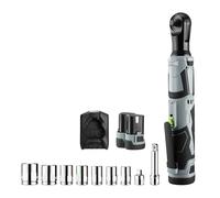 ZGJIAJU 45NM Cordless Electric Wrench 12V 3/8 Ratchet Wrench Set Angle Drill Screwdriver to Removal Screw Nut Car Repair Tools High Torque(W125102A-2 Batteries)