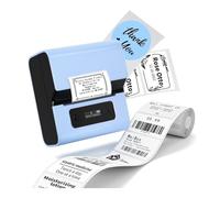 ZGJIAJU Barcode Label Printer 3 Inch Label Maker Bluetooth Thermal Printer For Business Home Use Compatible With Phone And PC Clear Printing(Blue)