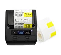 ZGJIAJU DP30S 80mm Mini Portable Thermal Printer With 2 Rolls Black Mark Label Sticker BT Barcode Maker Clear Printing(DP30S 2Roll 60x40Y)