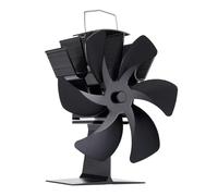 ZGJIAJU Log Burner Fan 6 Blades Heat Powered Stove Fan Log Wood Burner Eco Quiet Fireplace Winter Warm Home Heater Efficient Distribution(With Thermometer)