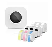 ZGJIAJU Q30S Label Maker Machine Mini Pocket Bluetooth Thermal Label Printer DIY Date Sticker Label Machine Various Label Paper Clear Printing(White Mixed Set)