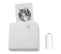 ZGJIAJU Thermische Label Printer 300dpi Black&White Sticker Foto Maker Thermal Ticket Labels Print Clear Printing(1White-3 Gold)