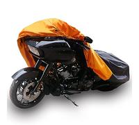 ZGJIJIA Moto Universal Ultimate Waterproof Motorcycle Cover Outdoor Storage Heavy Duty Durable All Weather All Season Rain Sun Protection Night Reflective Lockholes Full Dressers Tourers Extra Large