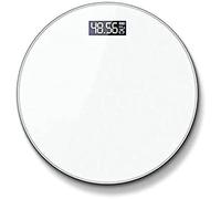 ZGJYSP Weighing Scale Digital Body Weight Scale Bath Scales Round Glass Smart Electronic Scales Floor Body Scale LCD Display Body Weighing Electronic Scale(Color:White battery)
