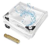 ZGLCQSGY 1m x 12m Clear Tarpaulin Waterproof Heavy Duty Transparent Tarpaulin Sheet with Eyelets Plastic Tarp Cover for Greenhouse Garden Outdoor Camping Caravan Canvas