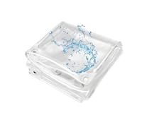 ZGLCQSGY 1m x 5m Clear Tarps in Multiple Sizes 14 Mil Waterproof Tarpaulin - 100% UV & Weather Resistant Vinyl Coated PVC Tarps - Perfect for Curtains