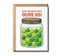 ZGLDesigns Happy Birthday From Olive Us - Cute Olive Design Card - Pun Birthday Keepsake Card - Humor Greeting - Gift For Special Day.Png