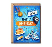 ZGLDesigns Happy Birthday Greeting - Sport Birthday Anniversary Card - Running Themed Card - Funny Greeting - Gift For Women - Men.Png