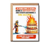 ZGLDesigns Hilarious Birthday Greeting Card - At Some Point It Stops Being A Birthday Cake - Fire Hazard Design Card - Humorous Greeting.Png
