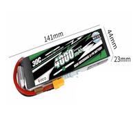 ZGLOZSH For Gens ACE 4000mAh 30C 2S/3S/4S/6S 7.4V/11.1V/14.8V22.2V Lipo Battery With T-Plug/XT60 Plug for Aircraft FPV Frame Racing Drone(3S 11.1V With T-Plug)
