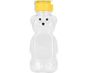 ZGLUZP 1Pc 8Oz Plastic Bear Honey Bottle Jars,Empty Honey Squeeze Bottle with Flip-top Lid for Storing and Dispensing,Yellow Flap Caps for Storing and Dispensing Kitchen Utensils,Cooking and Dining