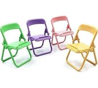 ZGLUZP 5Pcs Random Colors Mini Folding Chair Cell Phone Stand,Desktop Foldable Candy Color Mobile Phone Holder,Cute Creative Folding Chair Cradle for Desk Phone Stand,Phone Accessory,Accessories