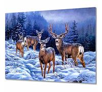 ZGmaxCL 5D Diamond Painting Kit DIY for Adults Full Drill Herd of Deer in The Snow Crystal Large Size Home Decorations for Living Room Gifts 29.5 x 19.7inch