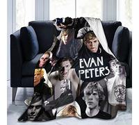 ZGMJ Blanket Evan Peters Super Soft and Comfortable Fleece Blanket Throw Blanket Picnic Blankets Camping Blanket Beach Blanket for Decoration Bedroom Living Room Yoga, 125CM X 100CM
