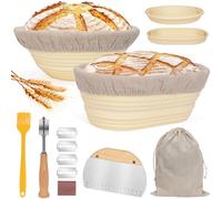 ZgoEC Foldable Banneton Proofing Basket Silicone- Oval 10 In & Round 9 In