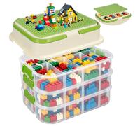 ZgoEC Toy Storage Boxes with Lids for Lego, 4-Tier Stackable Storage Box