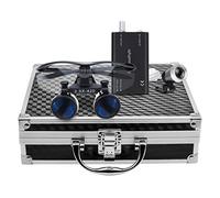 Zgood Portable Surgical Medical Binocular Loupes 2.5×420mm Optical Glasses with 3W LED Headlight Lamp + Aluminum Box (Black)