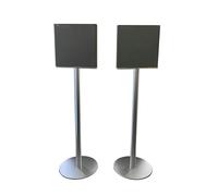 ZGOUO Floor Stand, Compatible with Sony BRAVIA Theatre Quad Surround Sound System (HT-A9M2), Aluminium, Built-in Power Supply (Silver Pair)