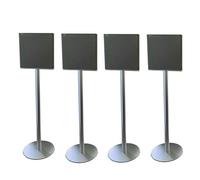 ZGOUO Floor Stand, Compatible with Sony BRAVIA Theatre Quad Surround Sound System (HT-A9M2), Aluminium, Built-in Power Supply (Silver 2 Pair)