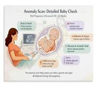 ZGPOSQKZSC Anomaly Scan and Mid Pregnancy Ultrasound Guide Poster for Maternal Fetal Medicine Specialists Students Education(Framed,16x24inch(40x60cm))