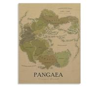ZGPOSQKZSC Pangaea Map and Continental Drift Educational Science Poster Geology Chart Canvas Print Wall-Art for Homeschool(Framed,12x18inch(30x45cm))