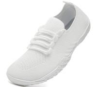 ZGPWZWL Womens Barefoot Training Running Shoes Zero Drop Non Slip Pool Gym Shoes Lightweight Breathable Soft Casual Bouldering Shoes,White,(Label Size 37) Size 4