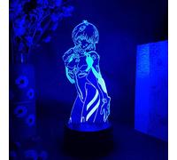 ZGSBT 3D Illusion Lamp LED Night Light Anime Eva Figure Ayanami Rei Manga Art Lamp Home Decoration Ing Towards Top Bedside Decor Otaku Birthday Gift
