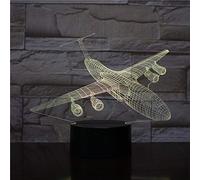 ZGSBT 3D Illusion Lamp LED Night Light Baby Airplane for Child Bedroom Decoration Colorful Table Lamp Bedside Airplane Children's Room Boy Girl Gift Birthday Holiday Christmas