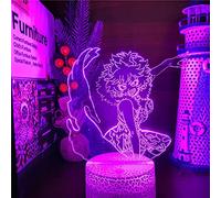 ZGSBT 3D Illusion Lamp LED Night Light Boku No Hero Science Ashido Mina Anime Lamp My Hero Science Visual Night Slight for Bedroom Decor
