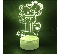 ZGSBT 3D Illusion Lamp LED Night Light Cartoon Cute Garfield Holds A Pet Table Decoration Bright 7 Colors Home Decoration Children's Toys for Boys and Girls Birthday Holiday Gifts