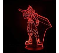 ZGSBT 3D Illusion Lamp LED Night Light Change Final Fantasy Action Figure Cloud Strife Anime Final Fantasy Cloud Light Smart Birthday Gift Holiday Boy Girl