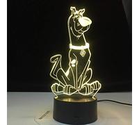 ZGSBT 3D Illusion Lamp LED Night Light Cute Cartoon Dog Scooby Doo Figure Baby Colorful Touch Sensor Kids Room Bedside Birthday Holiday Gifts for Boys Or Girls