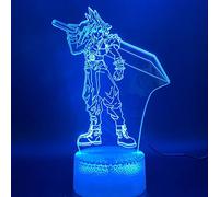 ZGSBT 3D Illusion Lamp Led Night Light Final Fantasy Cloud Strife Figure Home Decor Color Changing Birthday Gift for Bedroom for Kids Boys Girls
