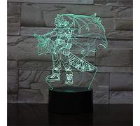 ZGSBT 3D Illusion Lamp LED Night Light Final Fantasy Lamparlas Cloud Strife Anime Lamp Statues for Decoration Table Lamp Decoration Children's Room Boy Girl Gift Birthday Holiday Christmas