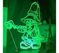 ZGSBT 3D Illusion Lamp LED Night Light Final Fantasy Vivi Ornitier Figure Kids Color Changing Bedroom Decorative Light Gift for Children Bedside Lamp