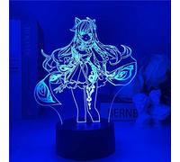 ZGSBT 3D Illusion Lamp LED Night Light Genshin Impact Keqing Gift Ideal for The Room of A Child Birthday Holiday Christmas Gifts for Boys and Girls