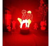 ZGSBT 3D Illusion Lamp LED Night Light Ikari Shinji X Kaworu Nagisa Figurine Illusion Anime Light Classic Manga Japanese Eva Art Decor Bedroom Desk Lamp Decoration