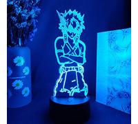 ZGSBT 3D Illusion Lamp LED Night Light Katsuki Bakugo Figurine Night Lamp Anime My Hero Academia Bedroom Office Decor Sensor Lights Color Changing Gift Boy Girl
