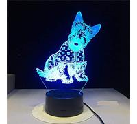 ZGSBT 3D Illusion Lamp LED Night Light Personalized Dog Lamp Schnauzer Miniature Butterfly Corgi Puppy Breed Table Lamp Birthday Holiday Gifts for Boys Or Girls