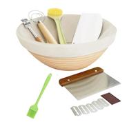 ZGSDTF Bread Proofing Basket Set, Round 9-inch Sour Dough Proofing Basket, Sourdough Baking Kit, 6-piece Bread Making Kit, Bread Baking Supplies, Artisan Bread Kits, Bread Basket Gift Sets