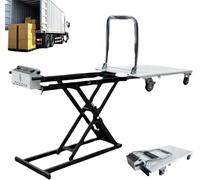ZGSDTF Electric Hydraulic Lift Trolley ，551 LBS Capacity Folding Material Elevator，No Fear of Rugged Road Conditions，Can be Easily Transported Goods to Trucks and Warehouse Racks