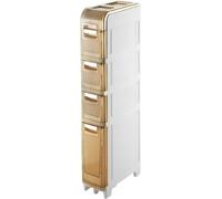 ZGSSOPTU Storage Cabinet Stackable Storage Drawers 3/4/5 Tier,Bathroom Crevice,Toilet,Slim Rolling Cart,Waterproof(Fifth Floor,21cm)